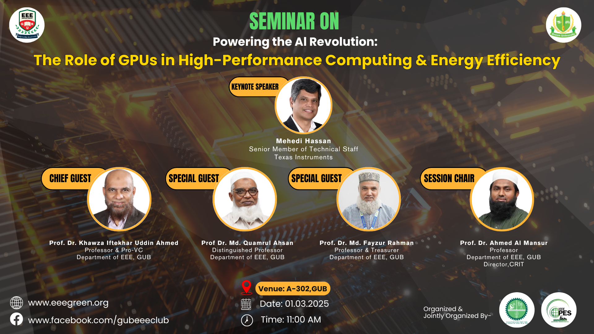 Seminar on "Powering the AI Revolution: The Role of GPUs in High-Performance Computing & Energy Efficiency"