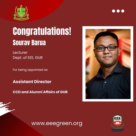 Congratulations to Mr. Sourav Barua on His Appointment as Assistant Director of CCD and Alumni Affairs