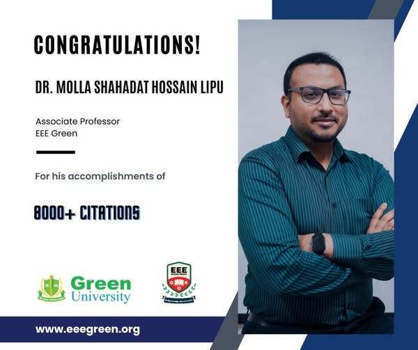 Remarkable Achievement: Dr. M. S. H. Lipu Crosses 8000 Citation