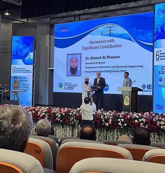 Dr. Ahmed Al Mansur Honored as ‘Top Contributing Reviewer’ at ICEEICT 2024