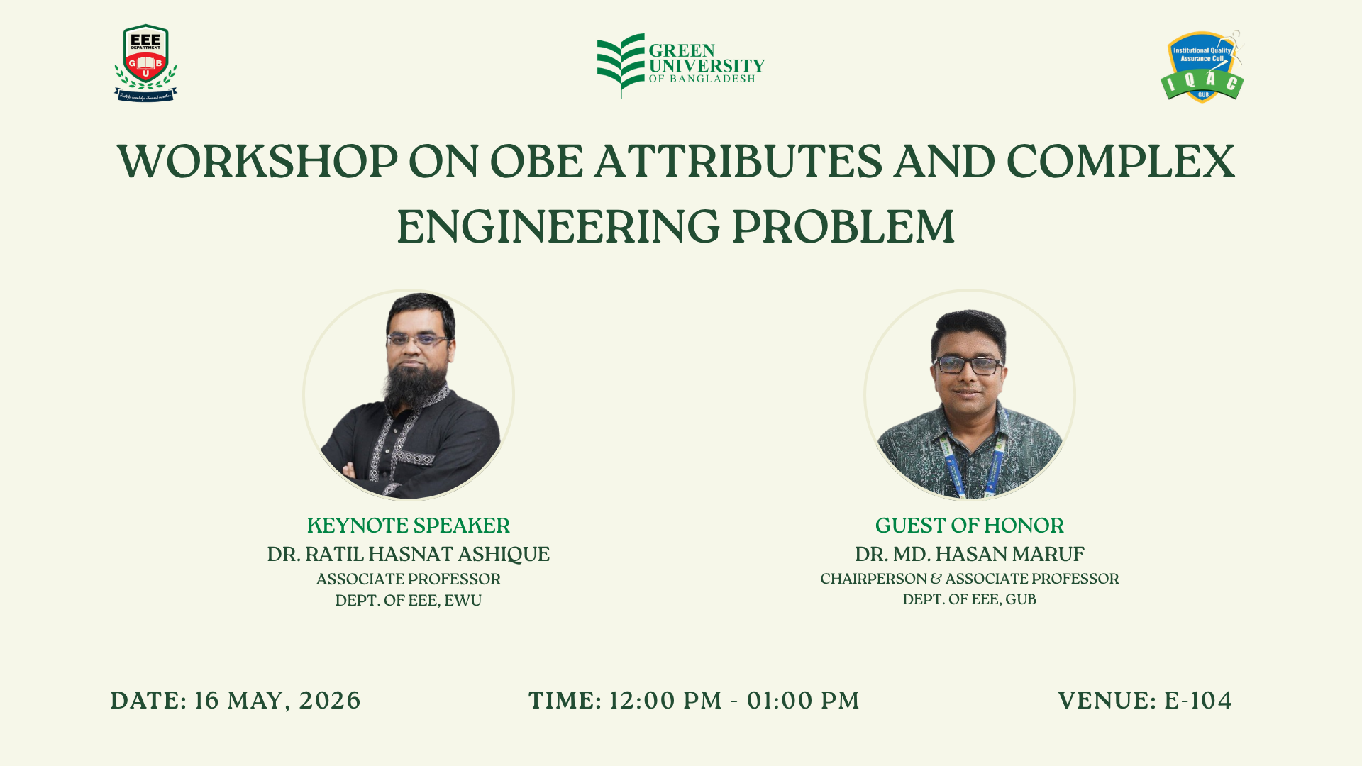 Workshop on OBE Attributes and Complex Engineering Problem