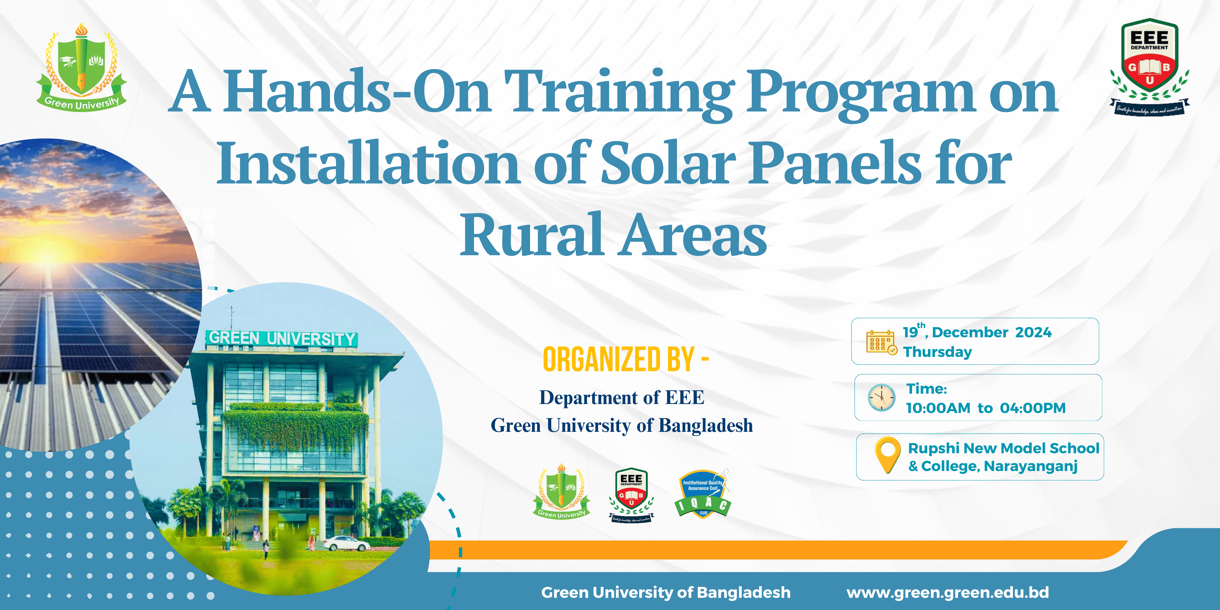Hands-On Training Program on the Installation of Solar Panels for Rural Areas