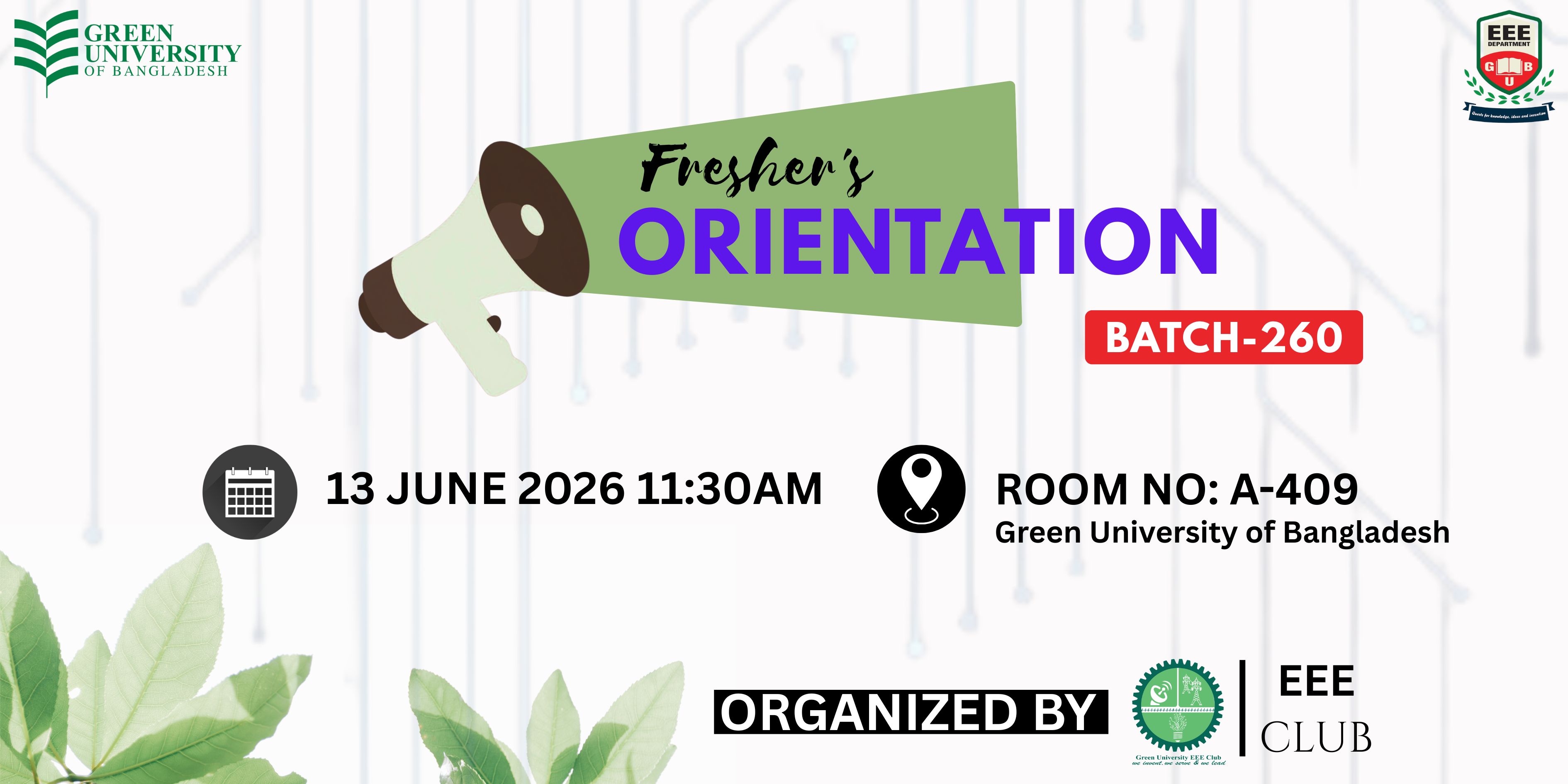 EEE Departmental Freshers' Orientation - Summer 2026 Semester