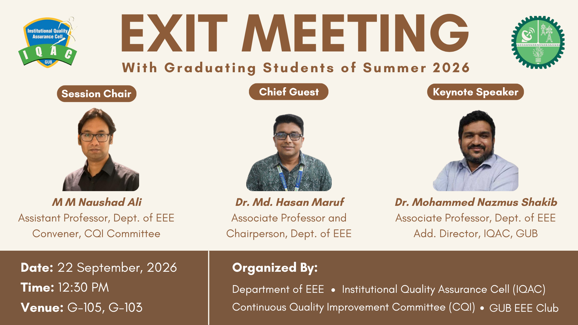 Exit Meeting with Graduating Students of Summer 2026