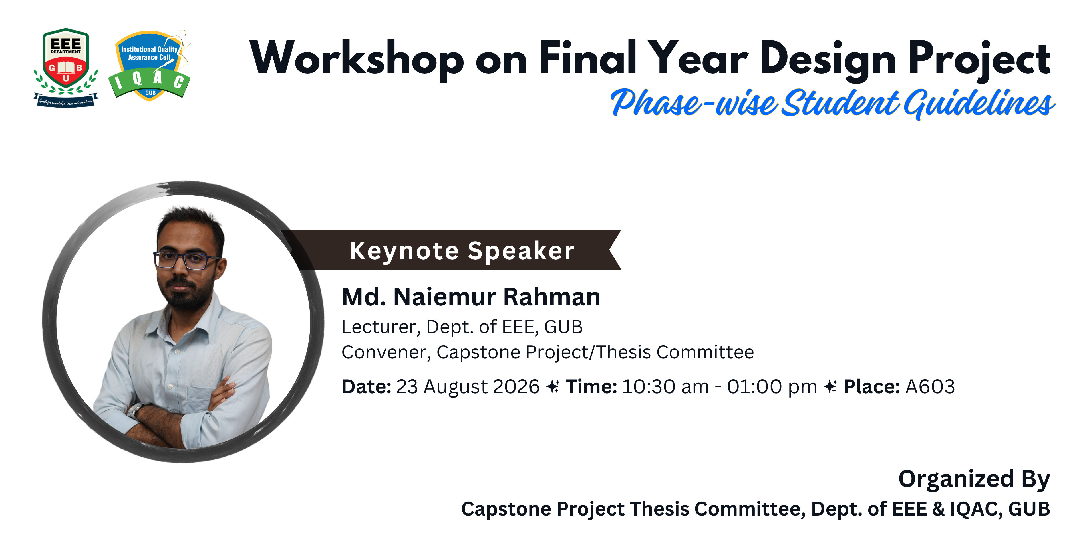 Workshop on Final Year Design Project: Phase-wise Student Guidelines
