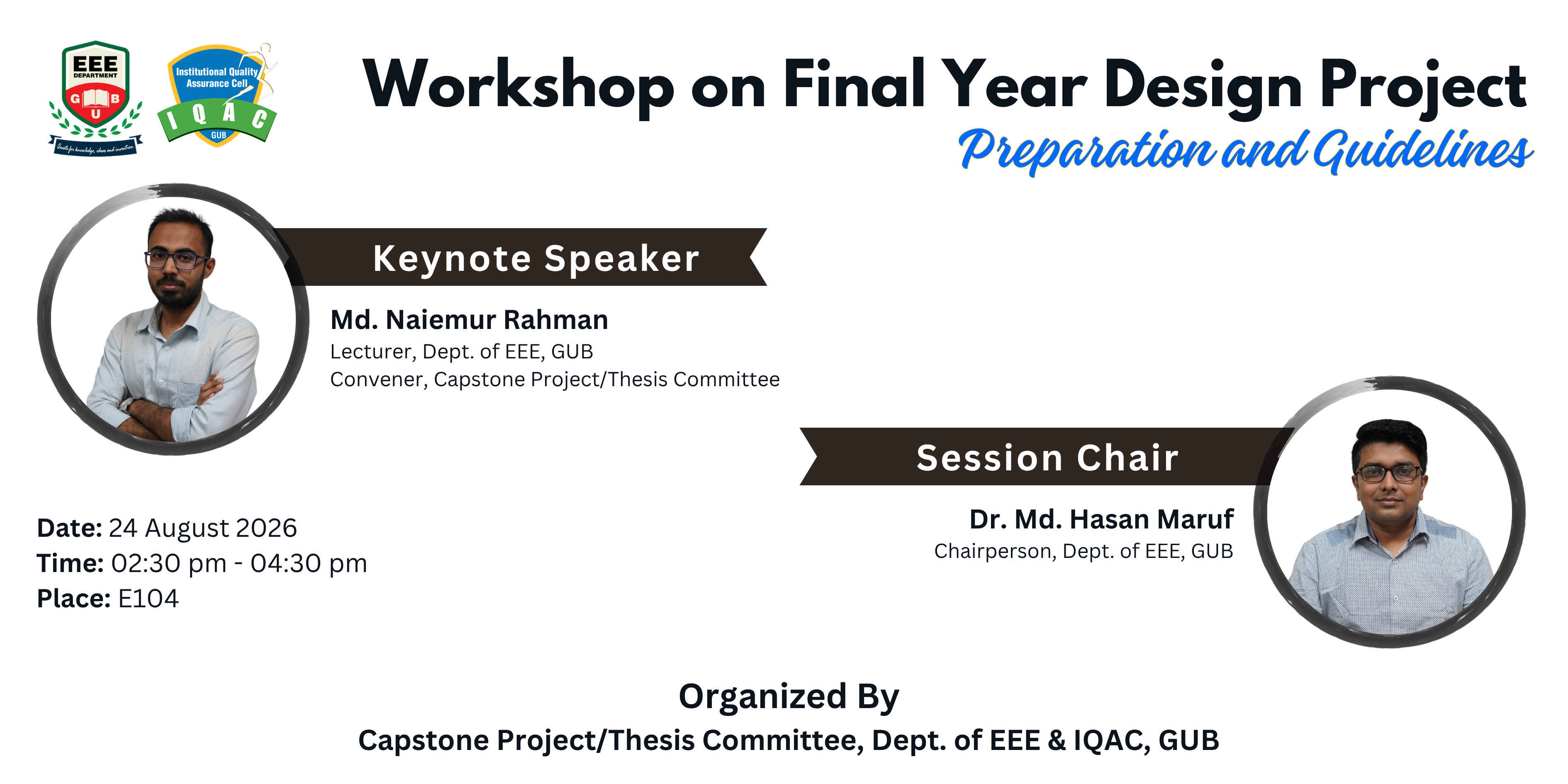 Workshop on Final Year Design Project: Phase-wise Student Guidelines
