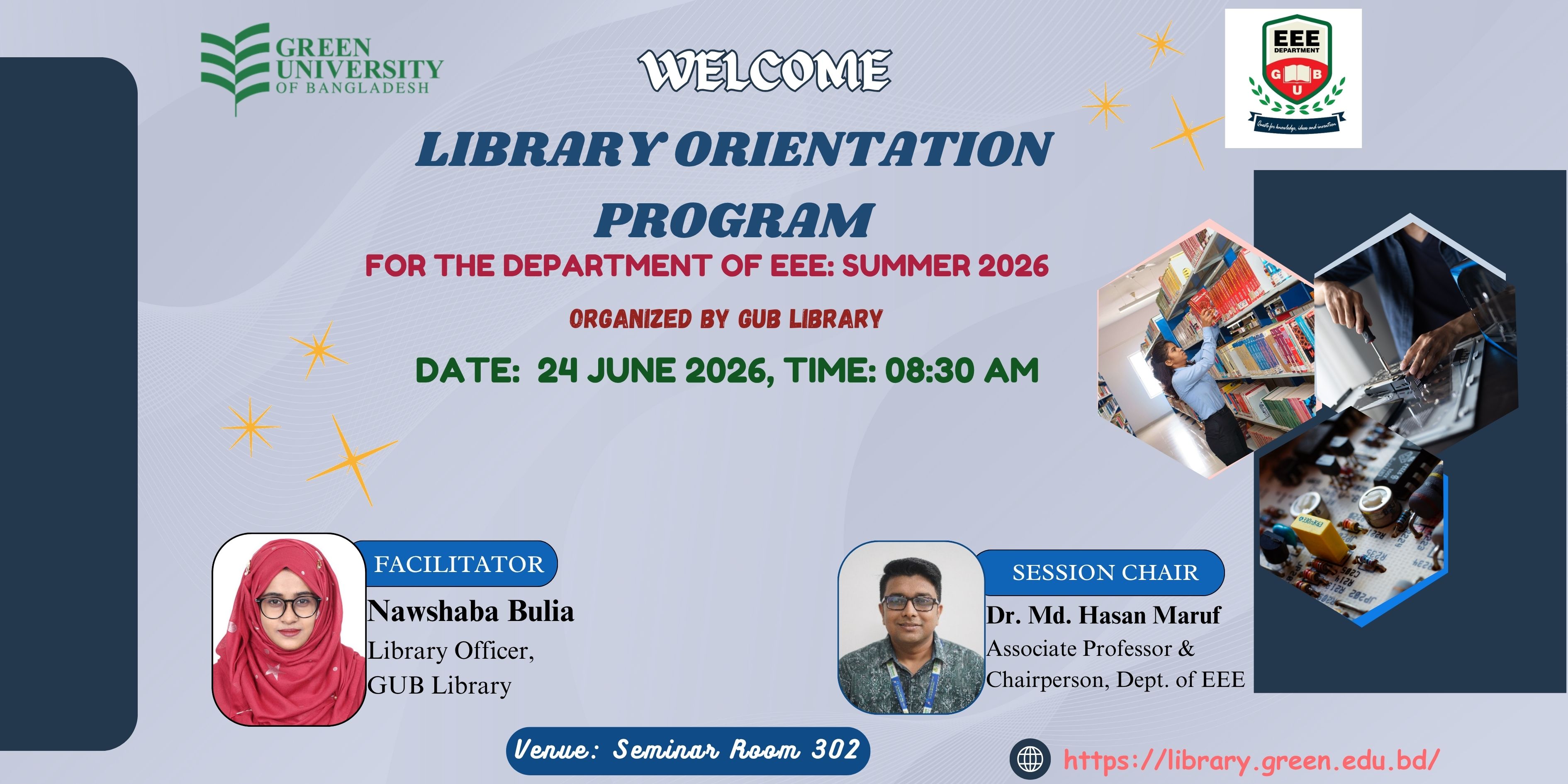 Library Orientation Program for the Department of Electrical and Electronic Engineering (EEE): Summer 2026