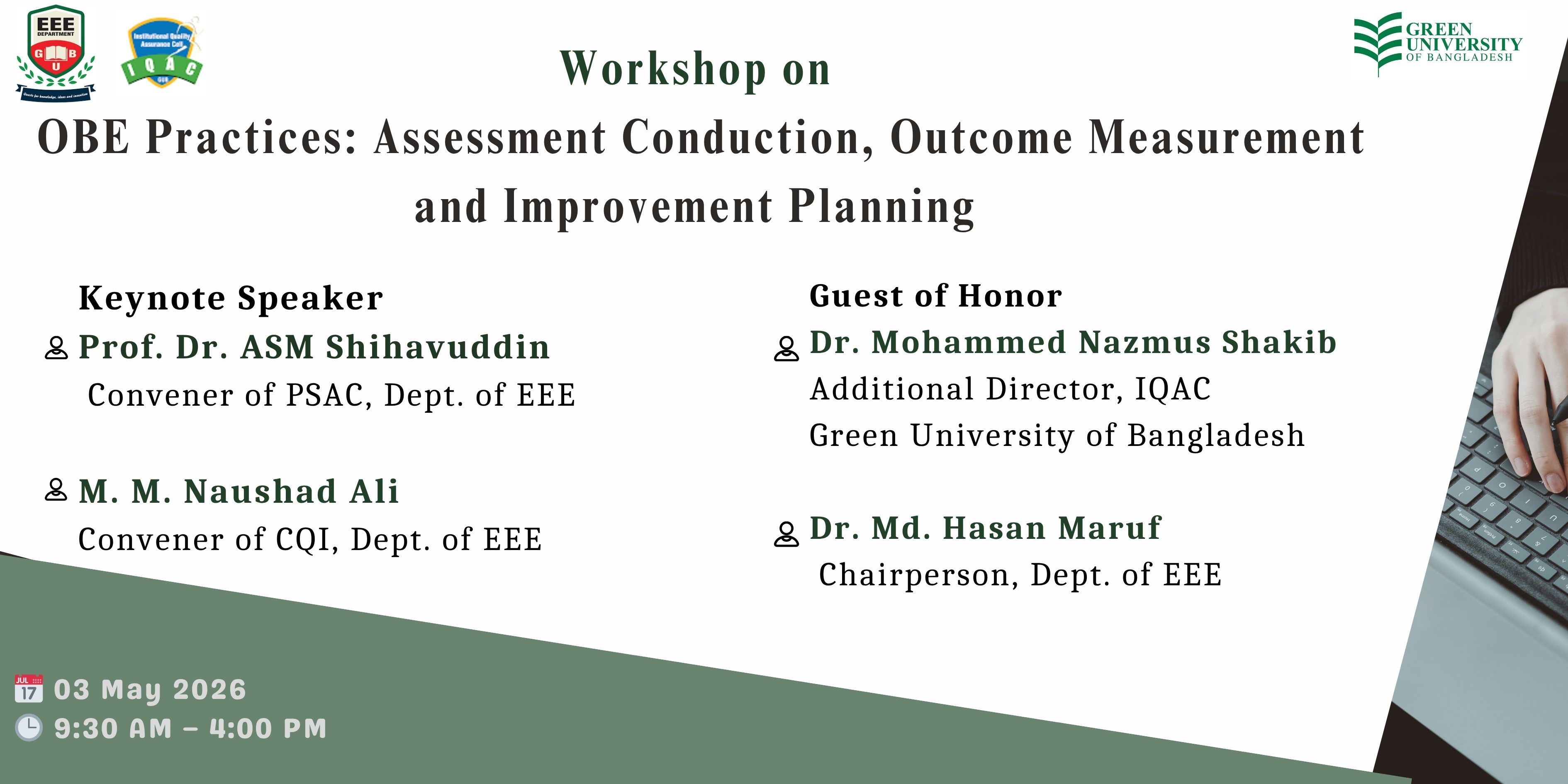 Workshop on “OBE Practices: Assessment Conduction, Outcome Measurement and Improvement Planning”