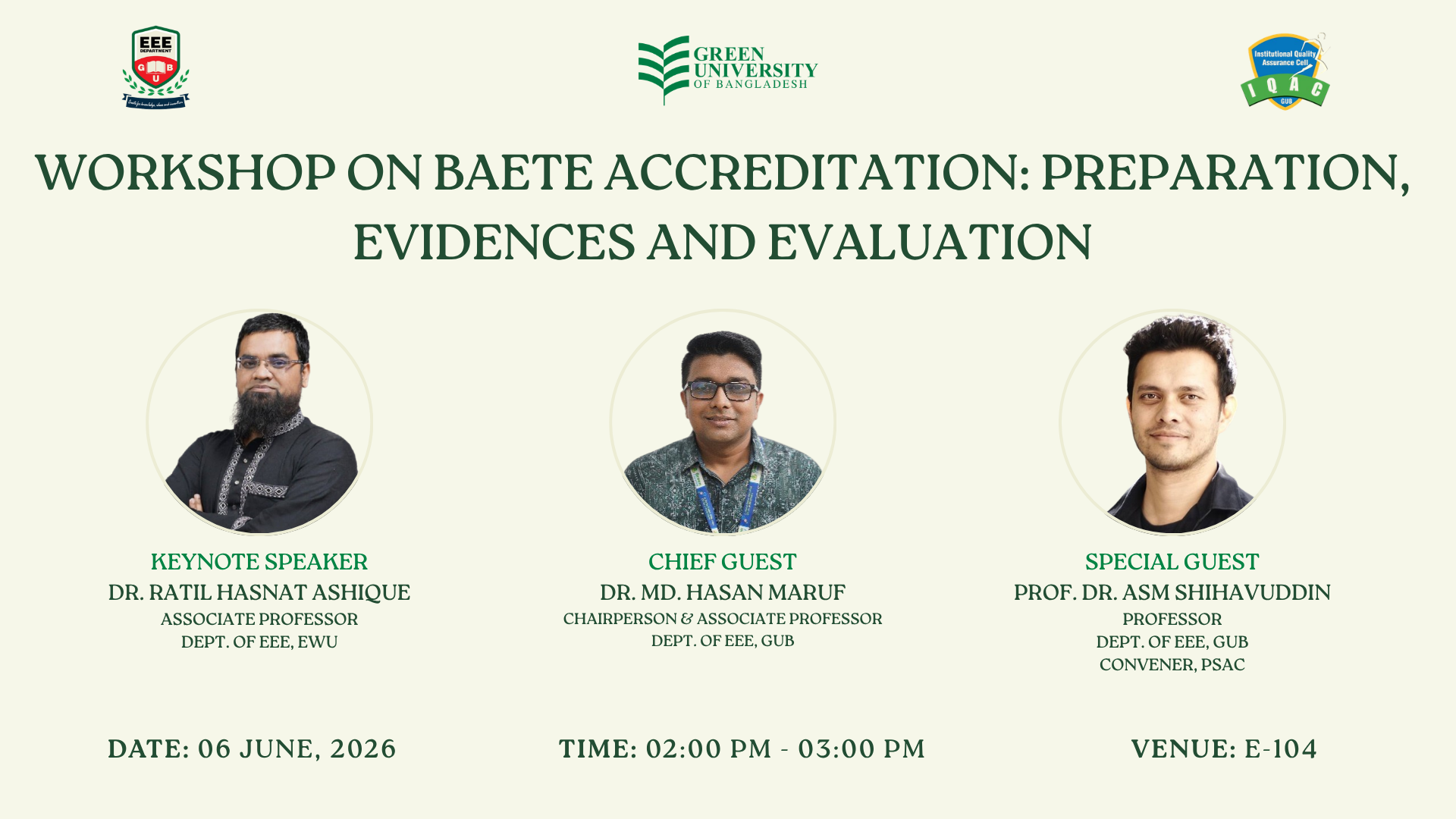Workshop on BAETE Accreditation: Preparation, Evidences and Evaluation